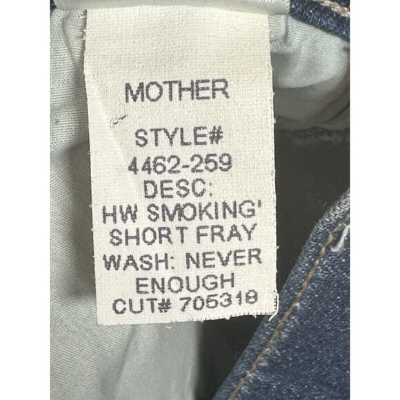Mother Women's Blue Smokin' Short High-Waist Frayed Cut-Off Shorts Size 24 NWT - Picture 14 of 14